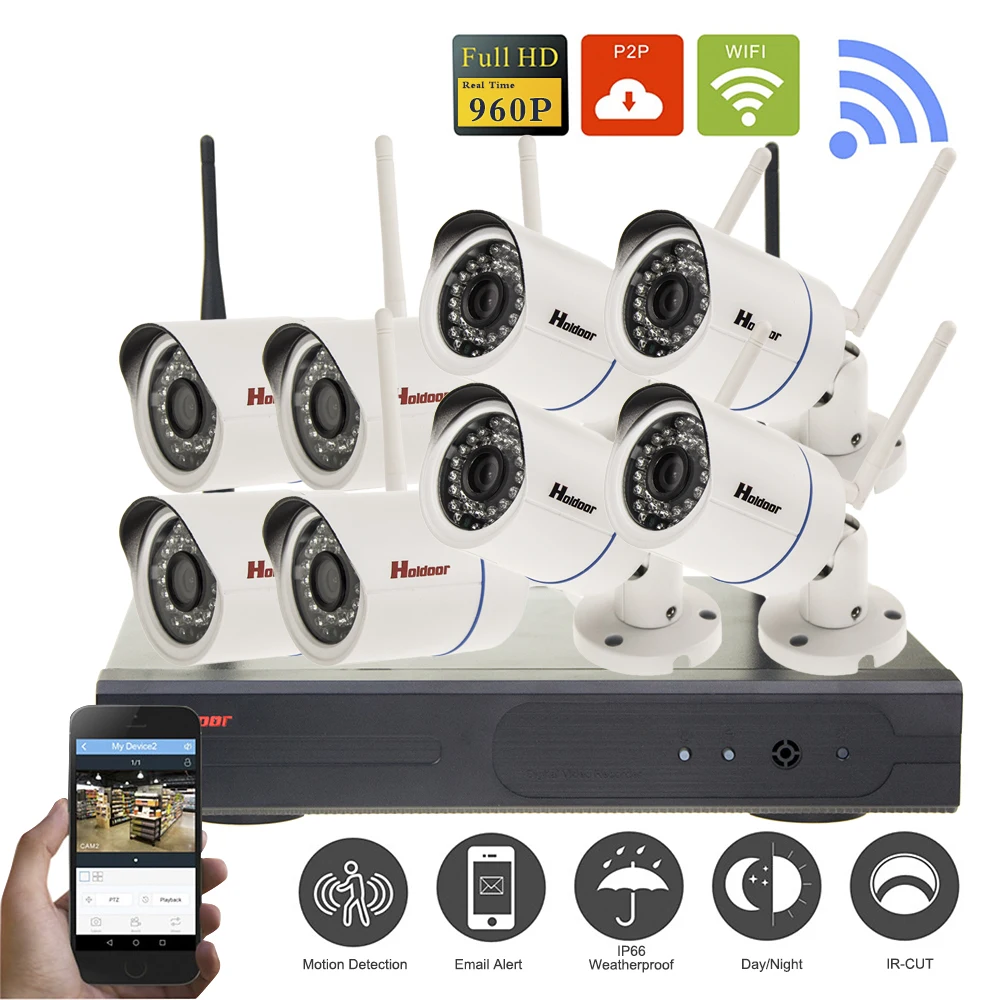 

8CH Wireless NVR CCTV System 960P IP Camera Wifi Outdoor Waterproof IR Night Vision Home Video Surveillance CCTV Kit
