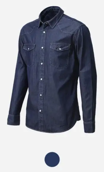 Xiaomi COTTONSMITH Базовая Повседневная джинсовая рубашка Классическая основа удобная имитация денима Молодежная Ткань Горячая Распродажа - Color: Dark blue s
