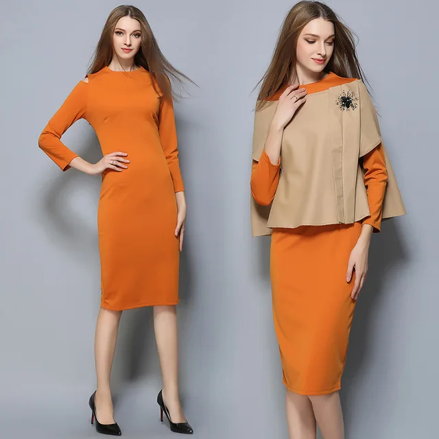 European style Office Ladies Work Wear Dress Suits 2017 Fashion Elegant