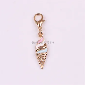 

Colorized Enamel Ice Cream Dangle Charms For Living Memory Locket Pendant CM108#