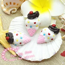 Мило смолы имитация Мороженое Кабошон плоской задней украшения 50 шт./лот 16*27 мм