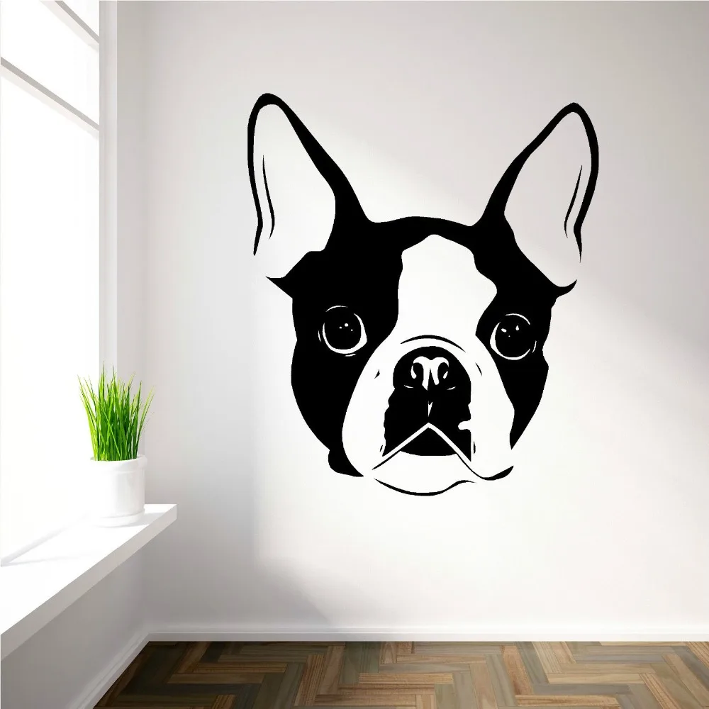 Aliexpress.com : Buy Movable cute Boston Terrier dog avatar vinyl wall