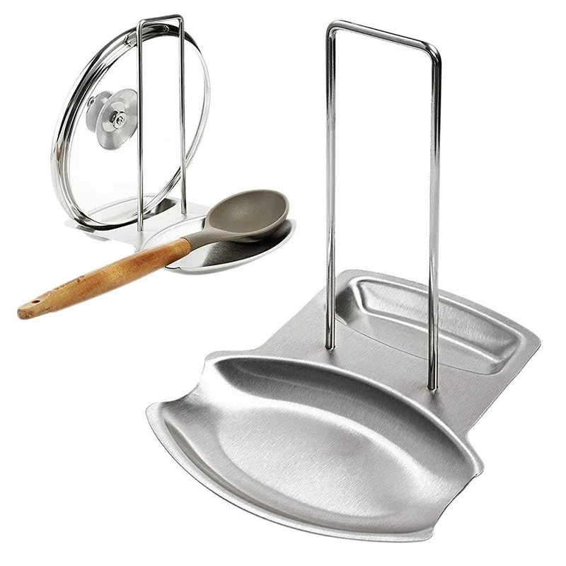 EVERSO Spoon Holder Lid Spoon Rests Pot Clips Kitchen Stand Stainless