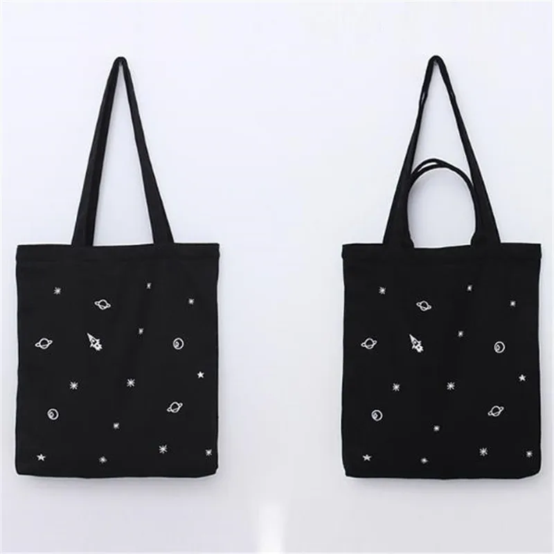 

2019 Women Shopping Bags Canvas Bags Eco Reusable Foldable Shoulder Bag Handbag Tote School Travel Folding Bag