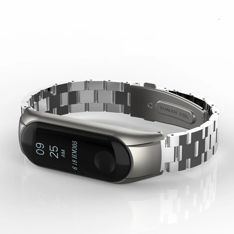 Браслет AKGLEADER для Xiaomi MI Band 3 металлический ремешок из нержавеющей стали часов XiaoMi
