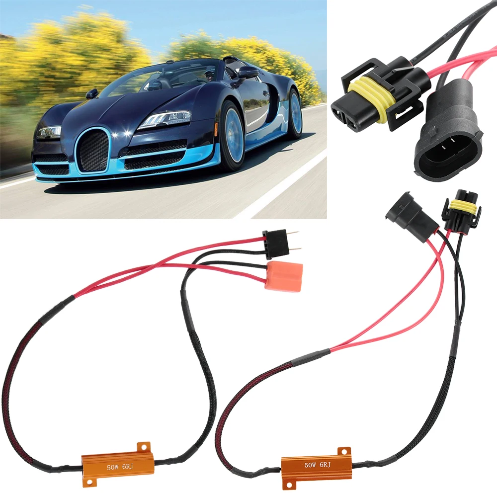 

2PCS 50W 6RJ H7 Headlight Load Resistor Car Fog Lamps Decoder Error Warning Resistance Car accessories