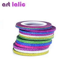 6 рулонов Блестящий скраб для дизайна ногтей стрипинг ленты линии Стикеры Советы украшения «сделай сам» самоклеющиеся инструменты для дека...(China)