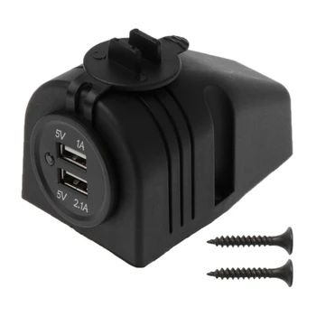 

12V 24V Dashboard Mount Dual USB Panel Charger Adapter For Car Boat Marine Truck