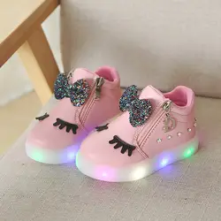 Обувь с подсветкой новая детская обувь светящиеся детская обувь для девочки светящиеся кроссовки мягкая подошва обувь для девочек детская