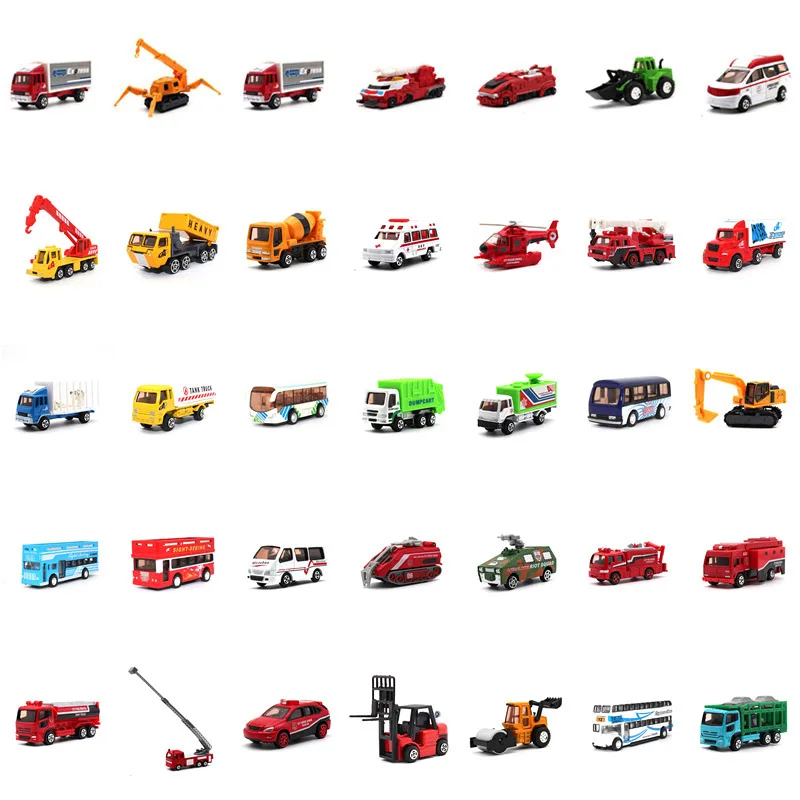 

1:64 Diecast Alloy car model kids toys Collection decoration truck Fire truck Bus Construction vehicle toy car model