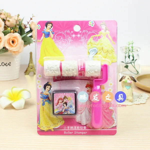 

DISNEY Princess Cartoon Self Roller Stamper Art Children Toy Party Favor Painting Template DIY Supplies Party Disposable Items