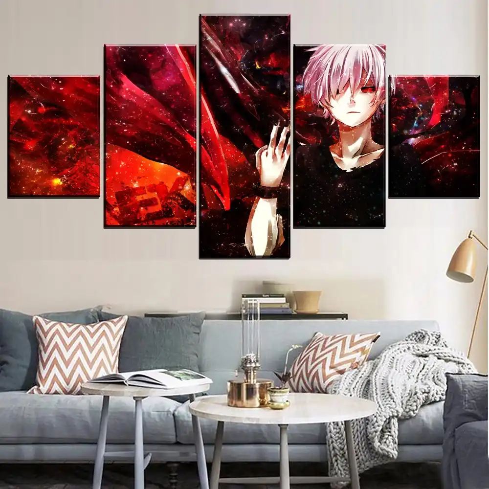 5 Panels Wall Art Anime Tokyo Ghoul Ken Kaneki 5 Pieces Paintings Canvas Poster Unframed 9004 Canvas Poster 5 Panel Wall Artpanel Wall Art Aliexpress