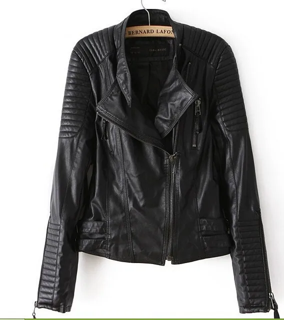 Весенняя и осенняя модная мотоциклетная одежда из искусственной кожи, приталенное женское короткое пальто, женская куртка из искусственной кожи