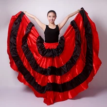 Długi Flamenco spódnice kobiety czerwony hiszpański ubrania walki byków festiwal cygańska spódnica wydajność etap balowej kostiumy do tańca DN3048 tanie i dobre opinie WOMEN spandex Dancing Noe One Size Flamenco Dance Dress Ballroom Modern Jazz Waltz Tango-Dancing 360 540 720