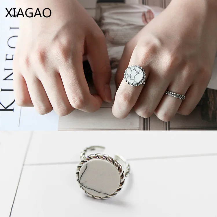 

XIAGAO Original 100% 925 Sterling Silver Vintage Open Finger Rings for Women with Stone Sterling-Silver-Jewelry White Gem CNR229