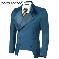 Куртка Для мужчин модные Повседневное со стоячим воротником двубортный Slim Fit Blazer COOFANDY