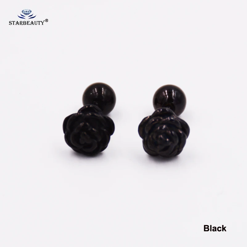 Black 2шт 18 г 1,0x6 мм Happy Rose Серьги для ушей Oreja серьги для ушного хряща шпильки из нержавеющей стали пирсинг Спираль пирсинг ювелирные изделия - Окраска металла: Black