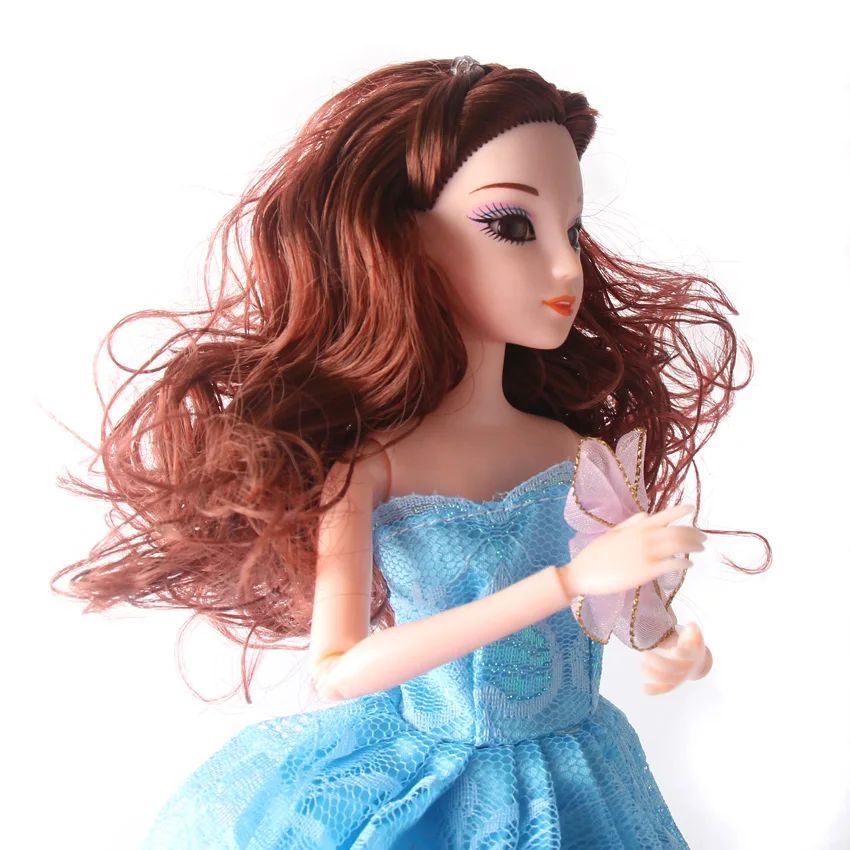 Модные 3D глаза девушки кукла игрушка белый кожи 12 Совместное Подвижные тела с