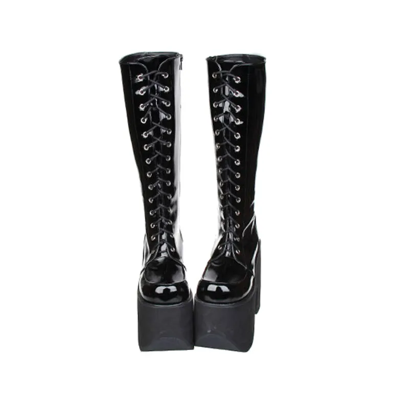 Princess sweet punk shoes LOLITA COS PUNK ultra high heel boots anime punk thick bottom platform lace up high boots pu9712 цена Princess sweet punk shoes LOLITA COS PUNK ultra high heel boots anime punk thick bottom platform lace up high boots pu9712 цены онлайн