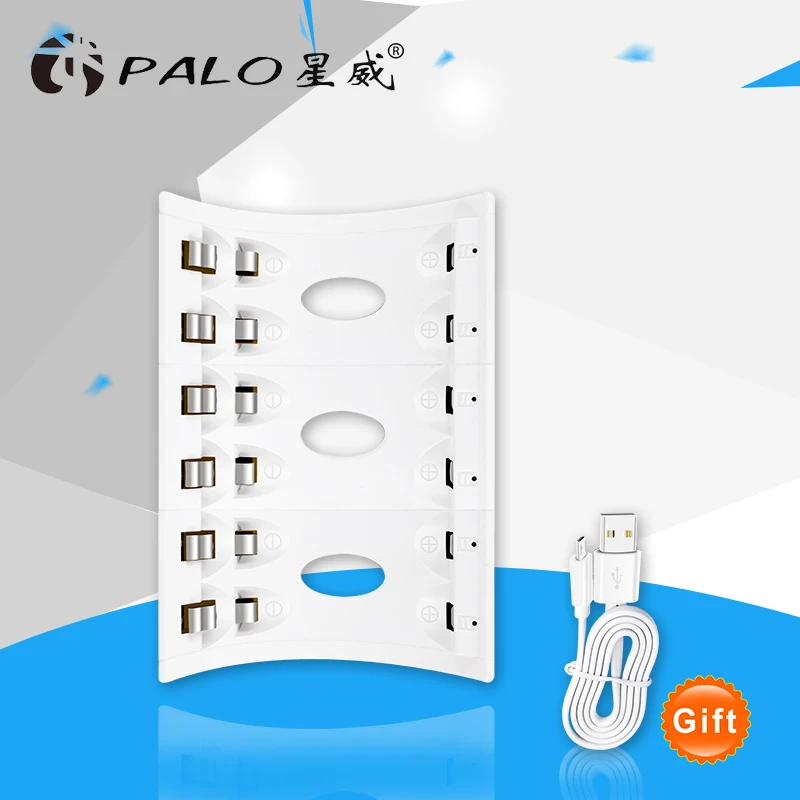 

PALO 4/6/8 Slots LED Battery Charger Smart Rechargeable Battery Chargers For AA/AAA Ni-MH/Ni-CD Rechargeable Battery