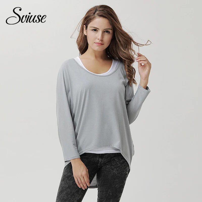 Casual Loose Women T shirts Autumn Long sleeve O Neck Knitted Plus Size t shirt Pullovers Female