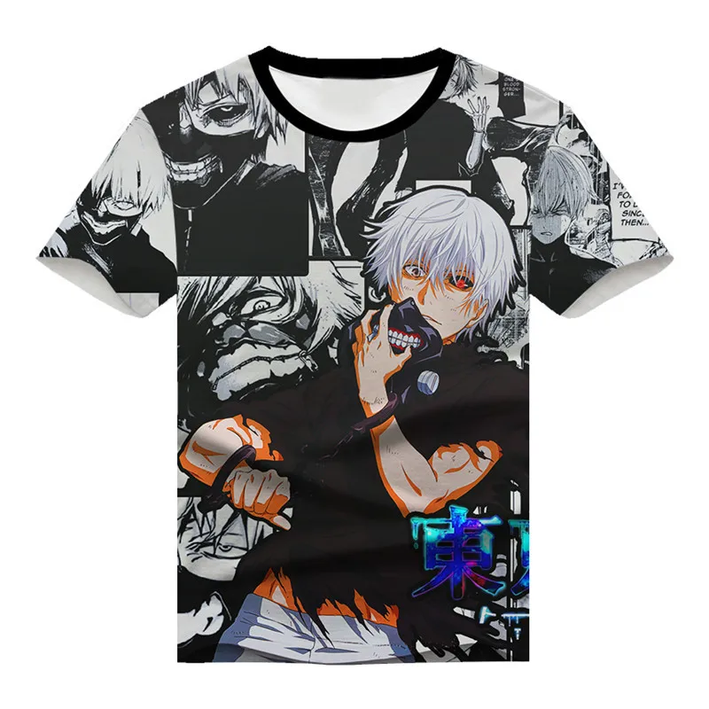 2 Токио вурдалак футболка Японии аниме косплей Ken kaneki костюм удобные молоко волокно футболка для мужчин женщин футболки - Цвет: 2