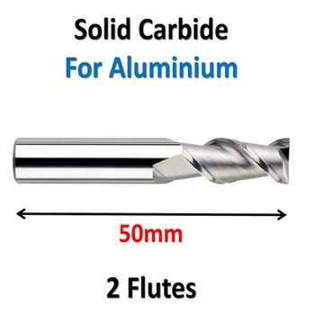 

D2.5*7*D4*50mm*2F Solid Carbide 2 Flutes End Mills HRC45 for Aluminium 45 Deg Endmill