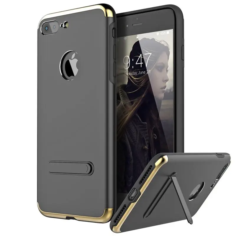 GrandEver Hybrid Hard Case for iPhone 7 3D Design Shockproof Case for iPhone 7 7 Plus Holder Stand Case Back Cover for iPhone 7 