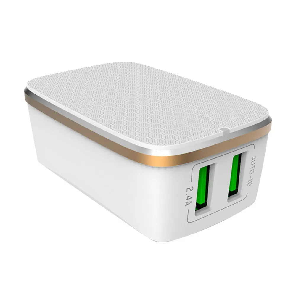 Великобритания Plug 5 В 2.4A Зарядное устройство Великобритании Подключите адаптер переменного тока быстро 5 В 2.4A 2-Порты и разъёмы USB сменными
