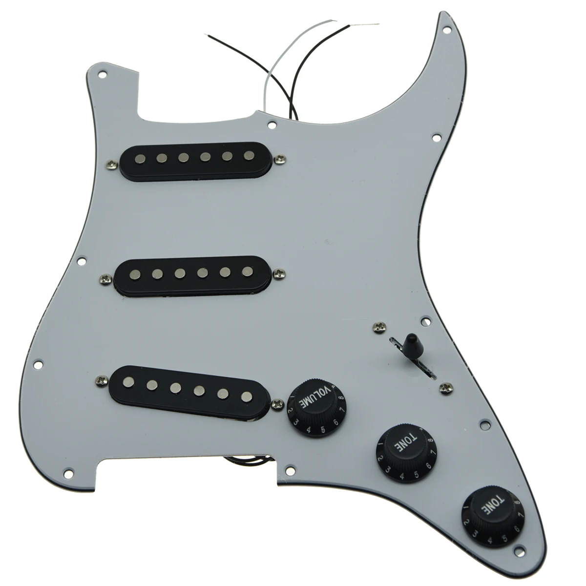 KAISH различные загруженные Strat SSS Pickguard Prewired ST Strat Pickguard с звукоснимателями подходит для крыла - Цвет: White 3 Ply-BK