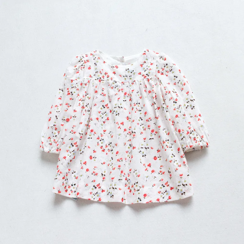 Платье с длинными рукавами для девочек Ранняя осень Хлопковое трикотажное