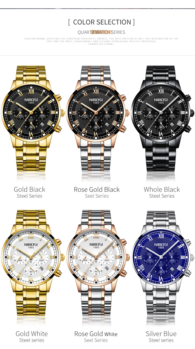 NIBOSI мужские спортивные часы, мужские водонепроницаемые Роскошные Брендовые Часы, модные полностью стальные Аналоговые кварцевые наручные часы Relogio Masculino