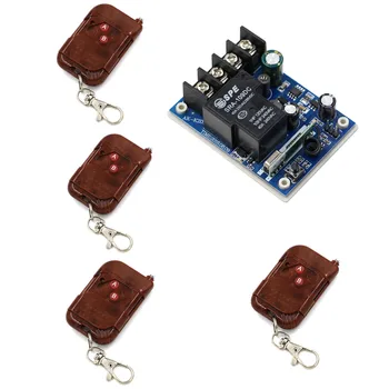 

DC12V-48V Wireless Remote Control Switch Receiver Board & 4pcs Transmitter Remote Controller 30A Relay Switch With Plastic Case