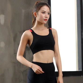 Women Black Sports Bra Hit Color Fitness Tops Backless Athletic Tank Active Wear Sport Clothes Running Tank Top Women Sport Sexy 6