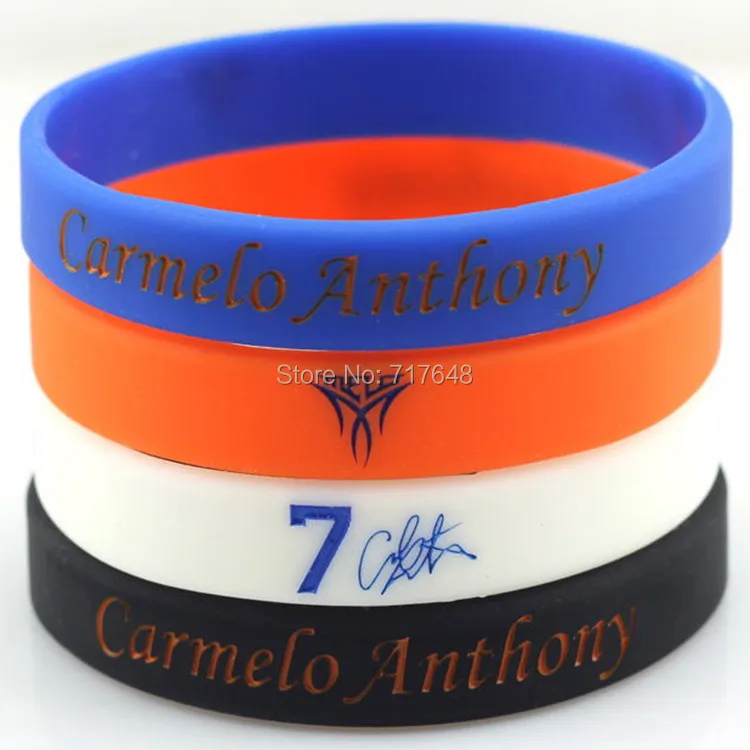 

1pc Carmelo Anthony wristband silicone bracelets rubber wrist bands cuff bangle free shipping