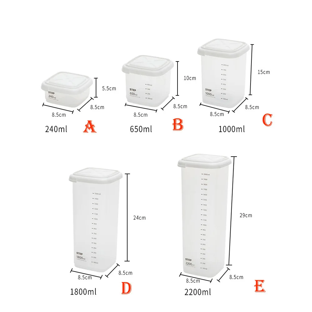 2200 мл прозрачная герметичная коробка для хранения Crisper зерновые емкость для хранения пищи бытовые кухонные банки контейнеры для сухих злаков#20 - Цвет: A