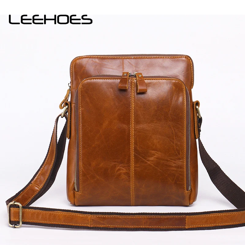 

High Quality Business Genuine Leather Soft Men's Shoulder Messenger Bag Fashion Luxury Crossbody Bags Business Satchel for Male