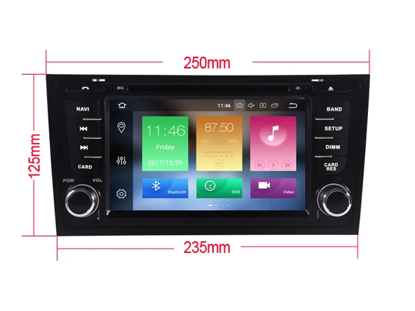 Excellent 7" Octa-Core Android 9.0 Pie OS Car DVD Multimedia Navigation GPS Radio for Audi A6 1997-2004 S6 1997-2004 RS6 1997-2004 2