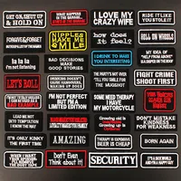 Buy Black White Fashion English Written Words Patches for Cloth Hot Iron on Embroidered Sewing Online