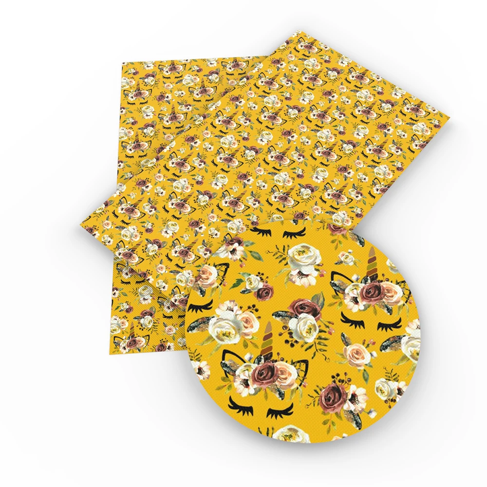 

David accessories 20*34cm Unicorn Faux Artificial Synthetic Leather Fabric, DIY Sewing Garment Knotbow Bags Material,1Yc3536