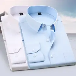 2018 мужские Бизнес Повседневное футболки с длинными рукавами хлопок Повседневное рубашки, большой Размеры Camisa социальной Masculina