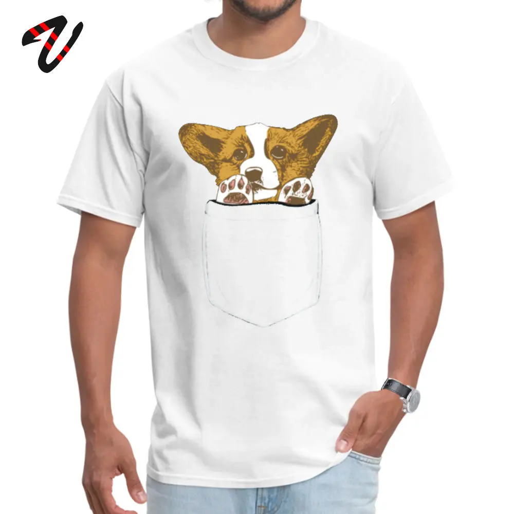 

Guts Fabric Mens Paraguay Sleeve Corgi Puppy Pocket Top T-shirts Geek Tops Shirt Brand Hip hop Crew Neck Clothing Shirt