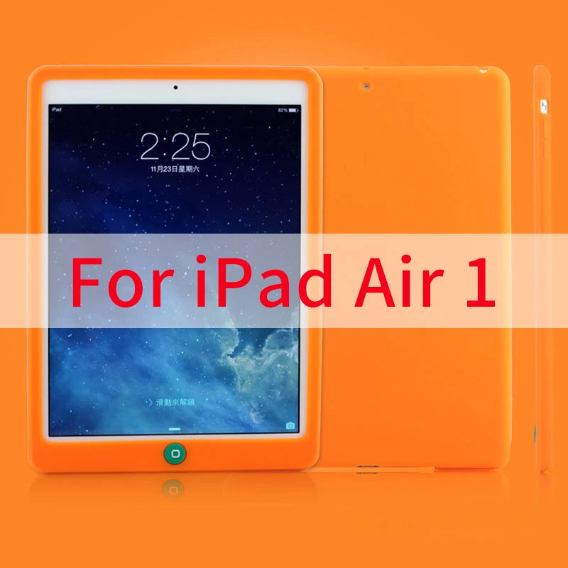 Дети Ударопрочный силиконовый чехол для IPad Air 1 2 противоударный мягкий чехол для apple iPad Air 2 1 9,7 дюймов a1474/a1475/a1476 планшеты - Цвет: Air 1 Orange