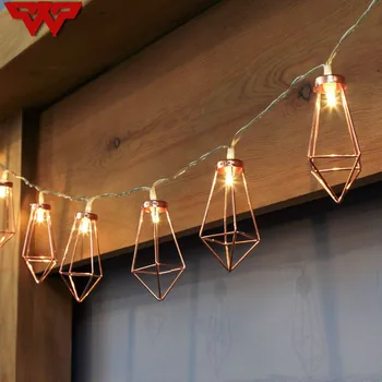 

1.5M/2M 10/20LEDS LED String Light Romantic Rose Gold Metal Diamond Water Drip Patio Lantern for Party Holiday Christmas Decor