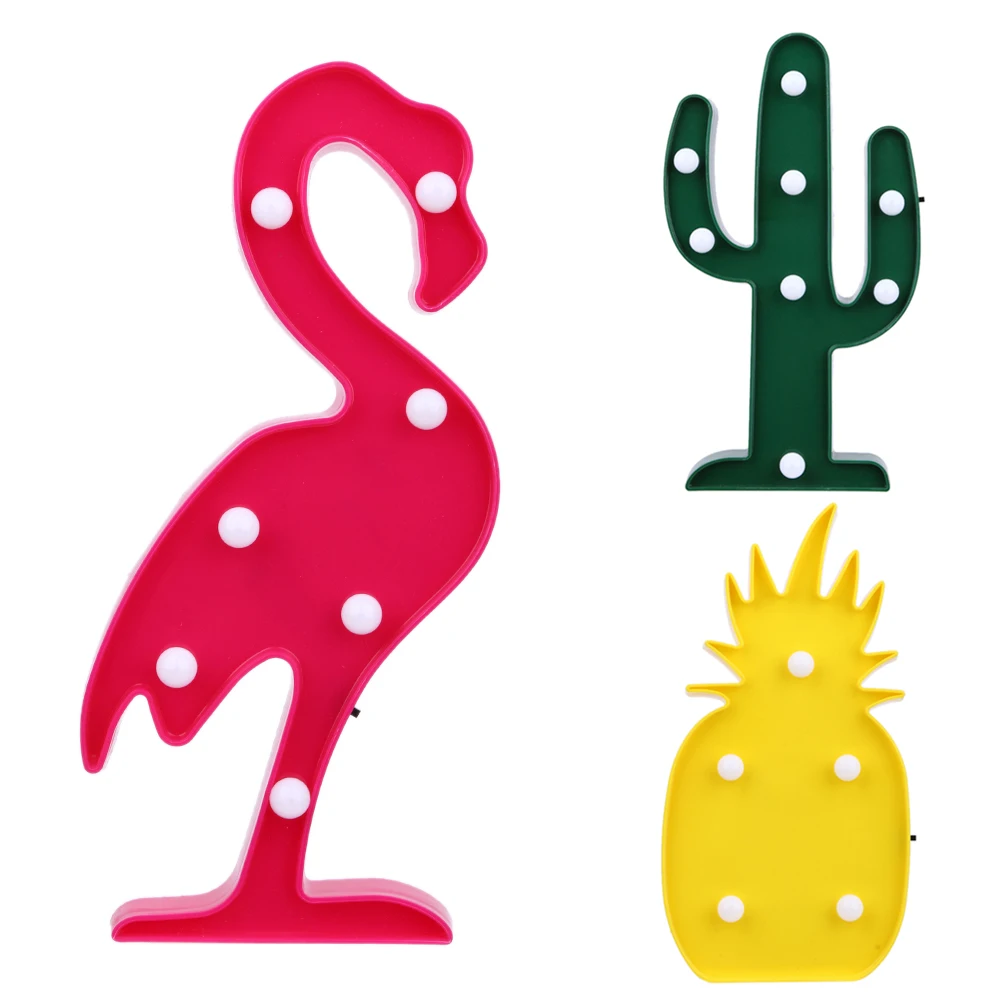

3D Flamingo Pineapple Cactus Night Lights LED Lamp Romantic Night Lamp Home Office Table Lamp Decoration Children Bedroom Light