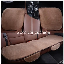 3pcs car seat covers set faux fur cute car interior accessories cushion styling winter thickening new plush car pad seat covers