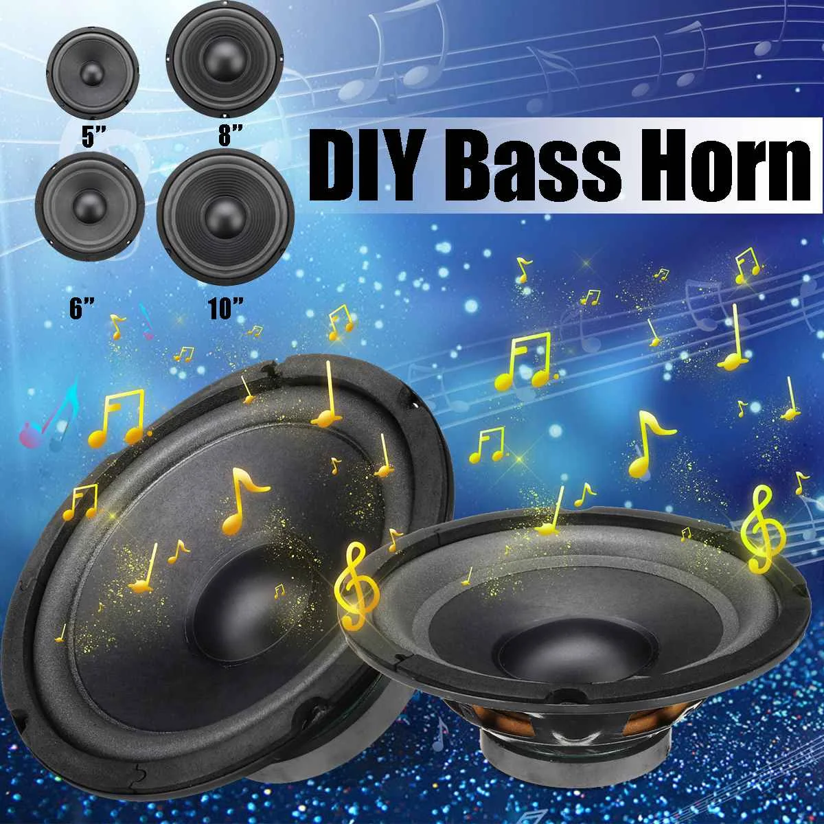5/6/8/10 pulgadas DIY bajo trompeta fuerte Bass Horn estéreo altavoz Subwoofer caja de unidad 35 /50/80/120 W altavoz Accesorios 5/6/8/10 pulgadas DIY bajo trompeta fuerte Bass Horn estéreo altavoz Subwoofer caja de unidad 35 /50/80/120 W altavoz Accesorios