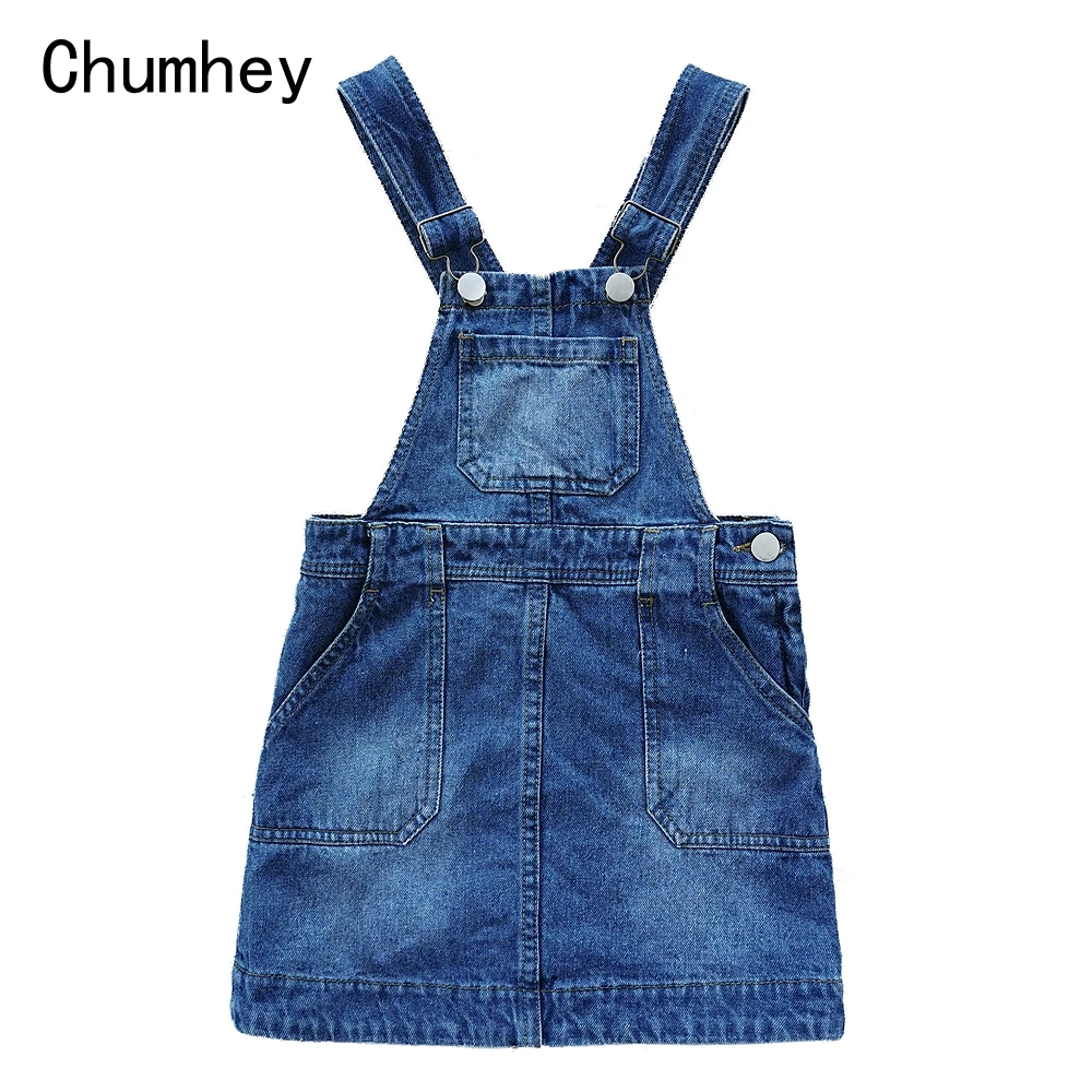 

Chumhey 4-8T Spring Summer Girls Bib Suspender Denim Dress Overalls Children Clothing Big Girl Slips Clothes