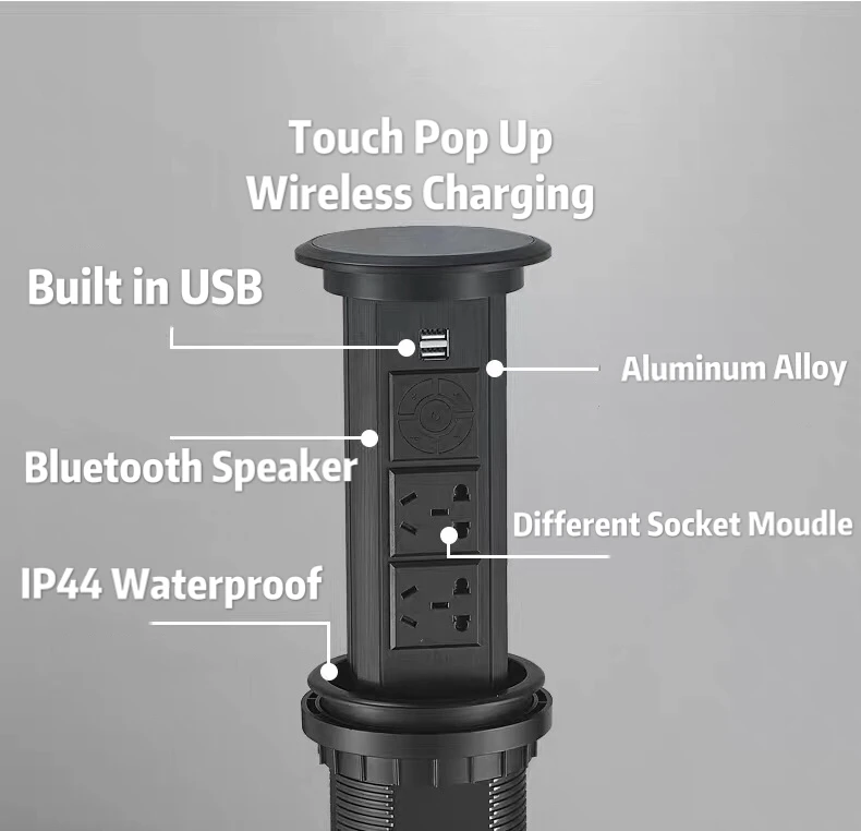 Pop Up Prisemotorisé Power Socket Built-in USB Téléphone Portable Chargeur