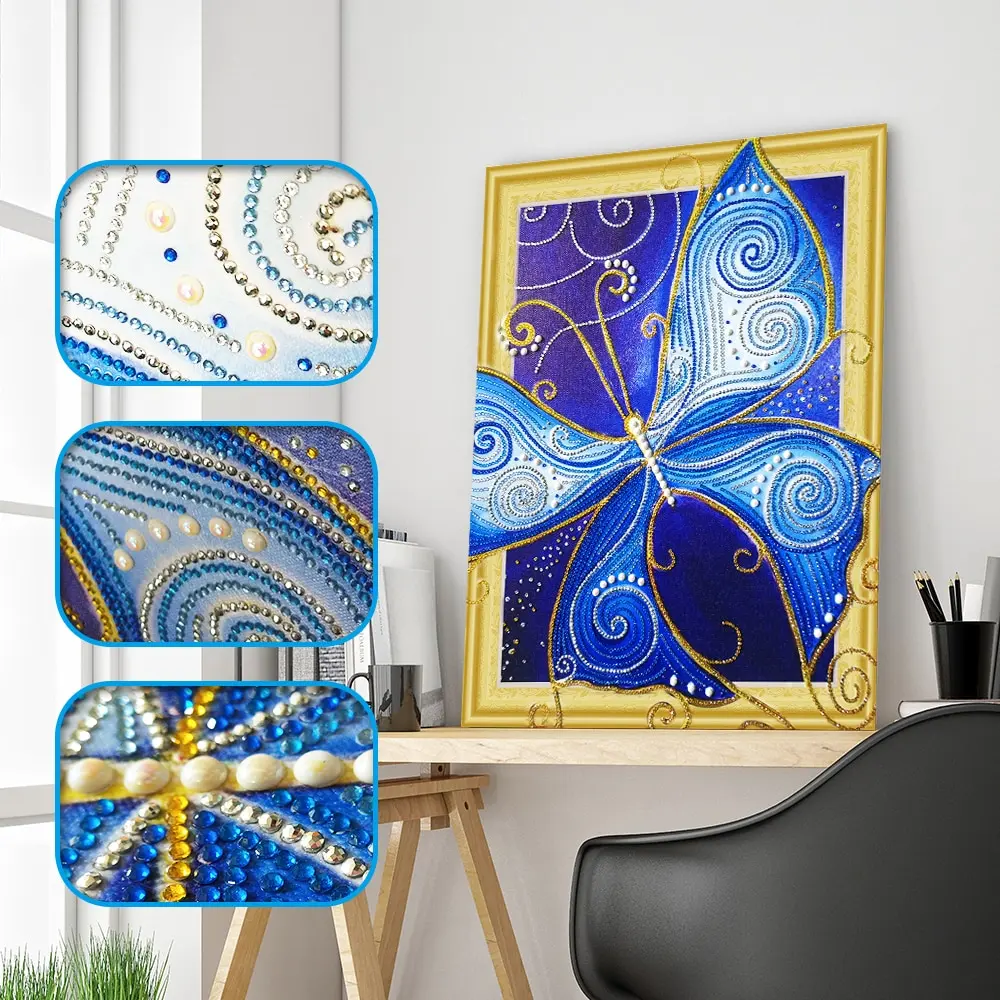 

5D DIY Diamond Painting Embroidery Cross Stitch Special Shaped Diamond Painting Rhinestones Butter-fly Paints Home Decoration